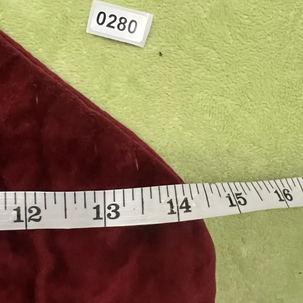 POTTERY BARN CHANNEL QUILTED Red VELVET CHRISTMAS STOCKINGS LARGE new 23